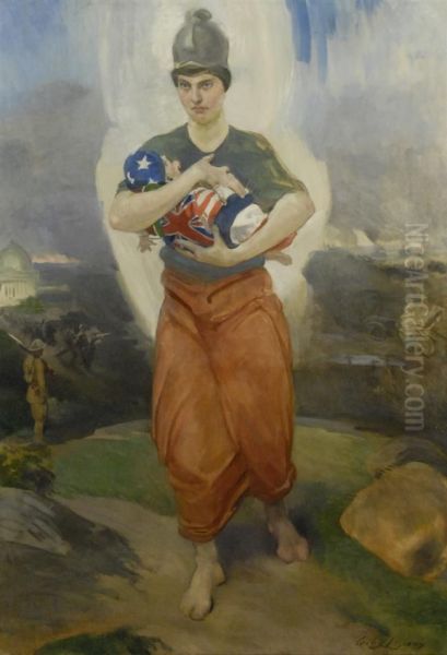 Victory Bearing Away The Infant Future Oil Painting by Cecilia Beaux