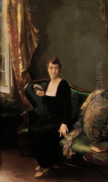 A Lady In Black Oil Painting by Cecilia Beaux