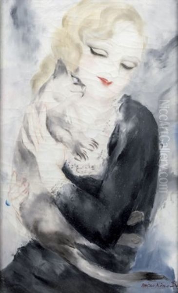 Elegante Au Chat Oil Painting by Micao Kono