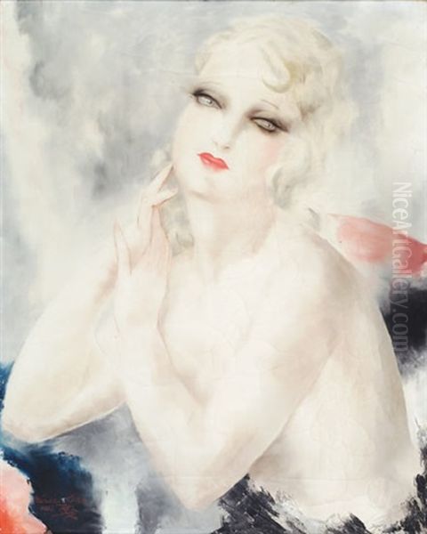 Jeune Femme Pensive Oil Painting by Micao Kono