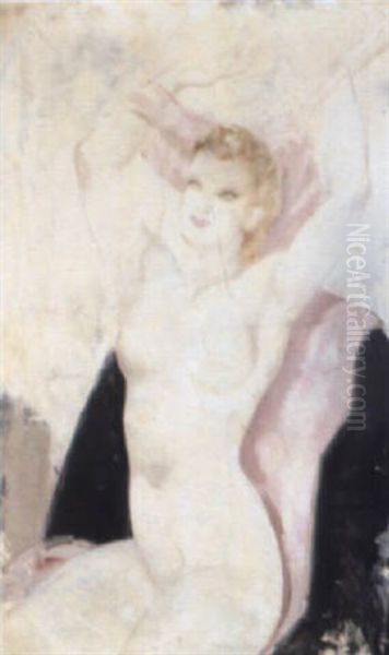 Jeune Femme Nue Oil Painting by Micao Kono