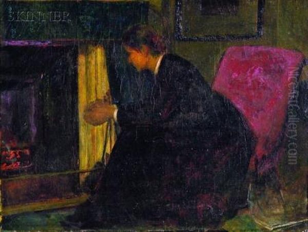 Seated By The Fire Oil Painting by Cecilia Beaux