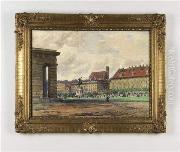 Der Heldenplatz In Wien Oil Painting by Rudolf Konopa