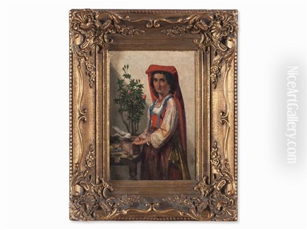 Italian Girl Oil Painting by Sipke (Cornelis) Kool