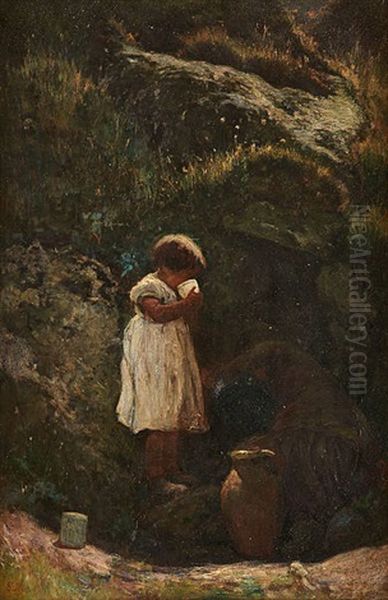 L'enfant A La Source Oil Painting by Sipke (Cornelis) Kool