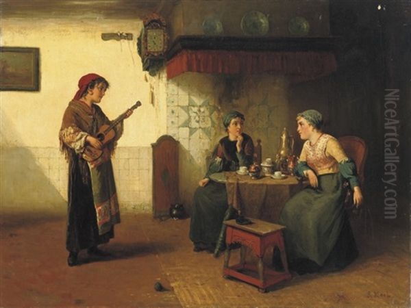 The Gipsy Musician Oil Painting by Sipke (Cornelis) Kool