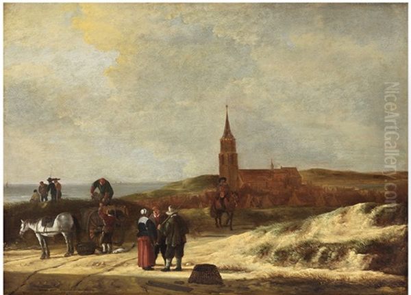 Coast At Scheveningen Oil Painting by Willem Gillisz Kool