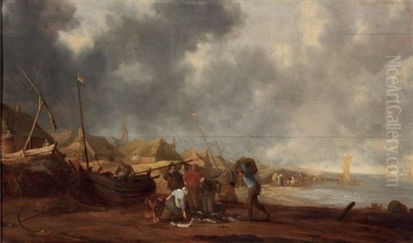 Marina Di Pescatori Oil Painting by Willem Gillisz Kool