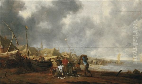 Fischer Oil Painting by Willem Gillisz Kool