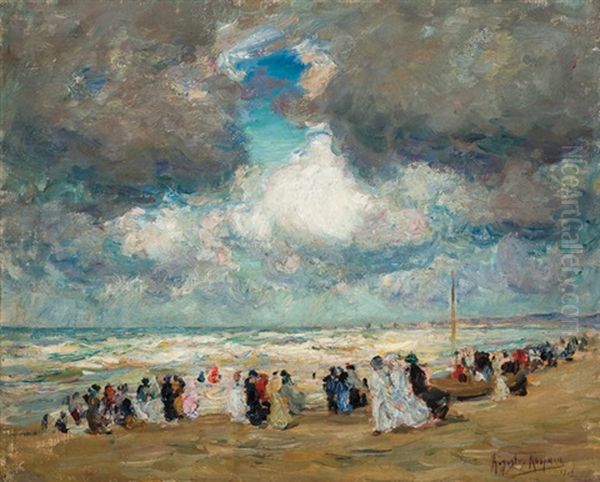 A Day At The Beach Oil Painting by Augustus Koopman