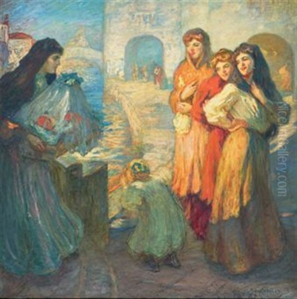 Les Curieuses Oil Painting by Augustus Koopman