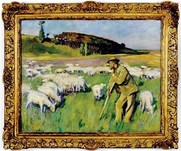 Normandy Shepherd Oil Painting by Augustus Koopman