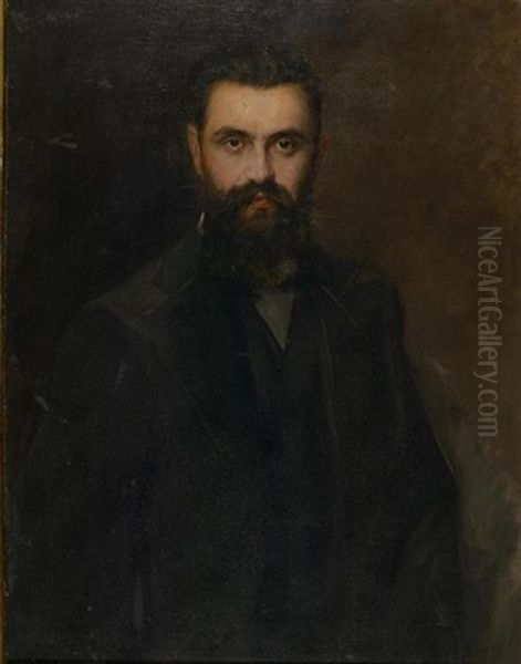 Portrait Theodor Herzl Oil Painting by Joszi Arpad Koppay