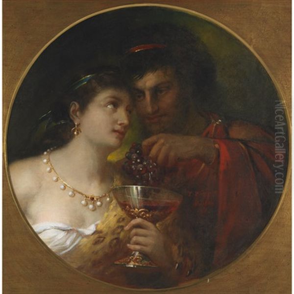 Anthony And Cleopatra Oil Painting by Theodor Koeppen