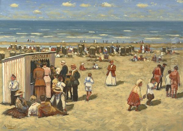 Strandleben Oil Painting by Cornelis Koppenol