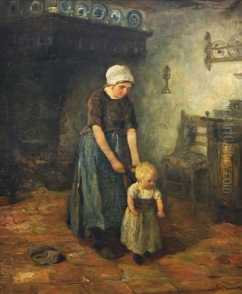 First Steps Oil Painting by Cornelis Koppenol