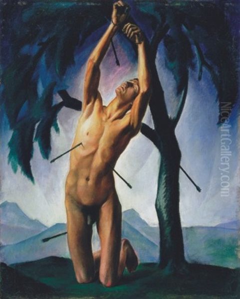 Saint Sebastian Oil Painting by Erzsebet Korb