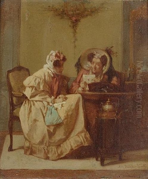 Scandal And Tea Oil Painting by Alexander Hugo Bakker Korff