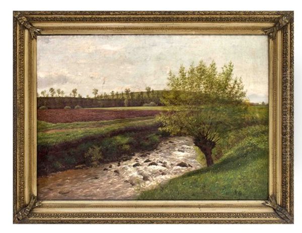 Hugellandschaft Mit Wildbach Oil Painting by Julius Kornbeck