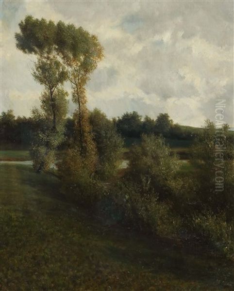 Landschaft Bei Oberensingen Oil Painting by Julius Kornbeck