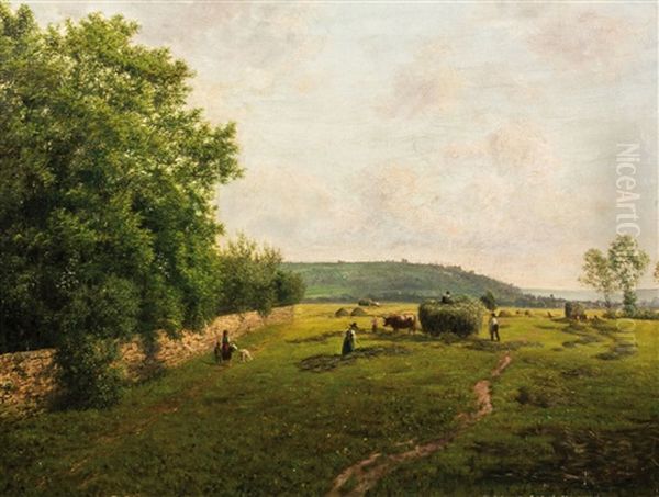 Bei Der Heuernte Oil Painting by Julius Kornbeck