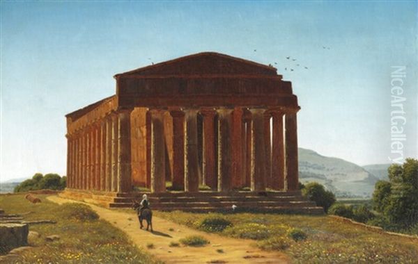 Temple Of Concordia, Agrigent Sicily Oil Painting by Peter Kornbeck