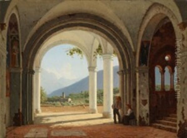 Italian Scenery From A Monastery In Trieste Oil Painting by Peter Kornbeck