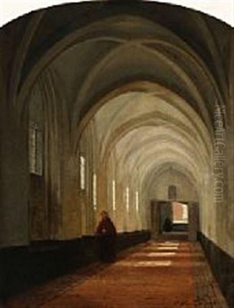 Klostergangen I Helsingor Oil Painting by Peter Kornbeck