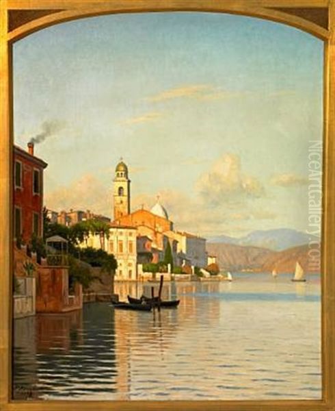 View From Salo, Lake Garda, Italy Oil Painting by Peter Kornbeck