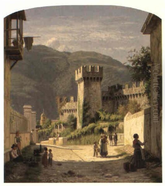 Bellinzona, Switzerland Oil Painting by Peter Kornbeck