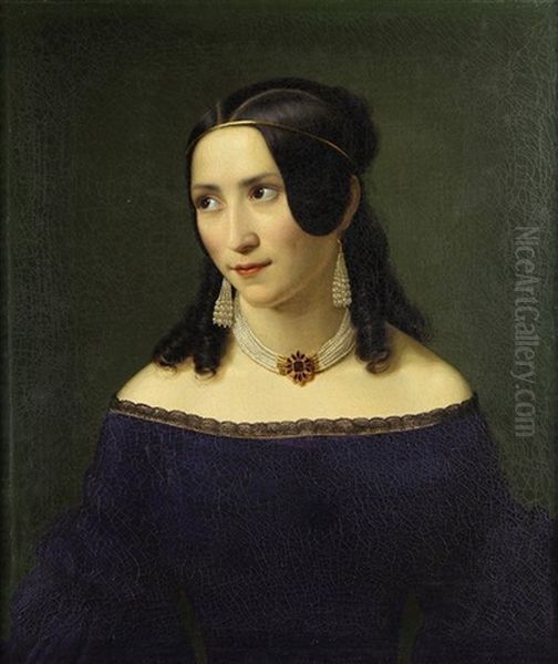 Portrait Of A Lady Oil Painting by Friedrich Rudolf Albert Korneck