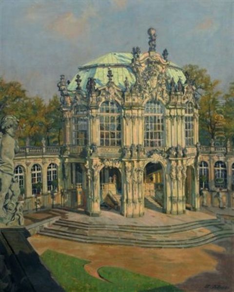 Zwinger Am Morgen Oil Painting by Edmund Koerner