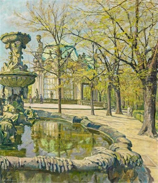 Fruhlingstag Im Zwinger In Dresden Oil Painting by Edmund Koerner