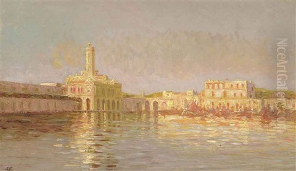 The Port Of Algiers Oil Painting by Ernst Koerner