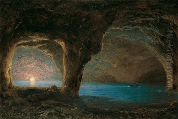 In Der Blauen Grotte Von Capri Oil Painting by Ernst Koerner