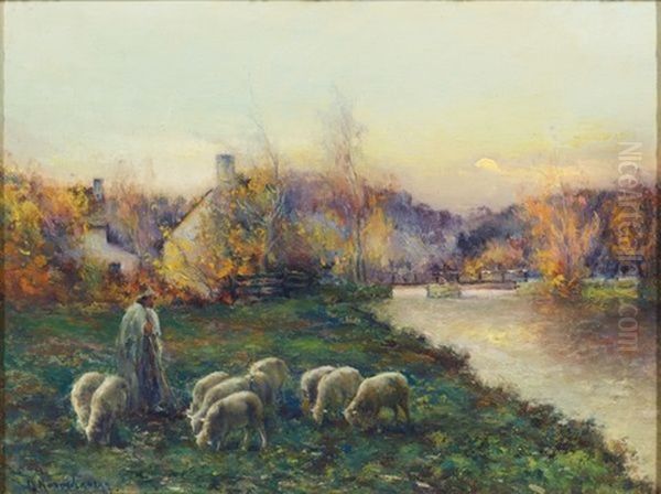 Le Troupeau De Mouton Oil Painting by Michel Korochansky