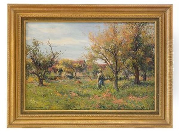 Tending The Orchard Oil Painting by Michel Korochansky