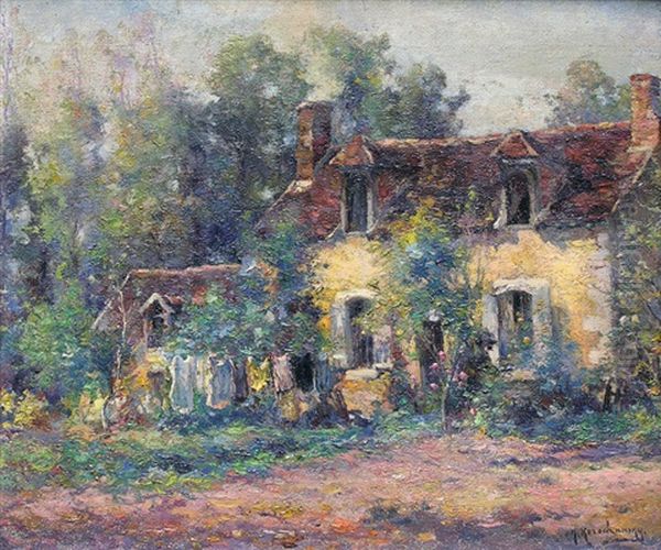 Vieux Manoir Oil Painting by Michel Korochansky