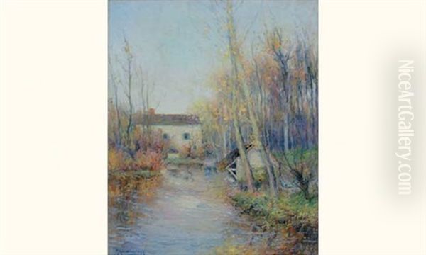 Bord De Riviere A L'automne Oil Painting by Michel Korochansky