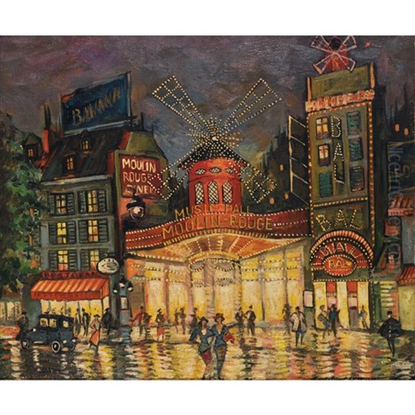 Le Moulin Rouge Oil Painting by Alexei Konstantinovich Korovin