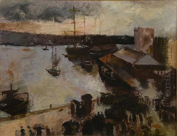 Le Port Oil Painting by Alexei Konstantinovich Korovin