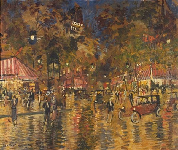 Cafe De Paris A Saint Germain Oil Painting by Alexei Konstantinovich Korovin