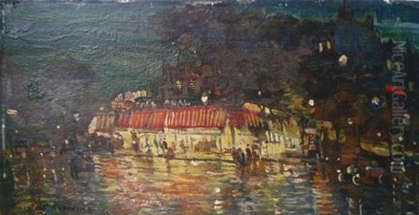 Boulevard De Montparnasse Oil Painting by Alexei Konstantinovich Korovin