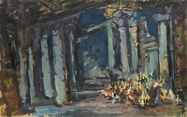 Cleopatra's Palace, Egyptian Hall, Set Design For Rimsky-korsakov's Opera Ballet 