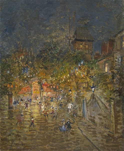 Carnival Near Moulin De La Galette Oil Painting by Konstantin Alexeievitch Korovin