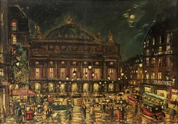 Place De L'opera Oil Painting by Constatin Korovine