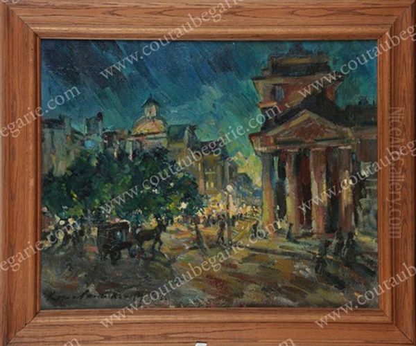 Place Du Pantheon A Paris Oil Painting by Constatin Korovine