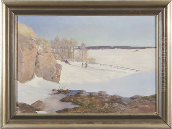 View From Kaivopuisto Oil Painting by Johan Elis Kortman