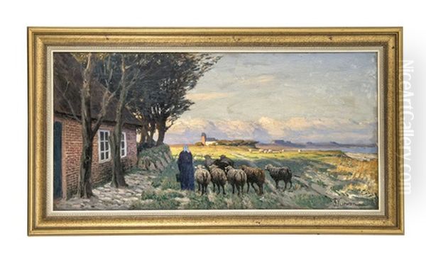 Die Kirche Von Keitum Auf Sylt Oil Painting by Franz Korwan