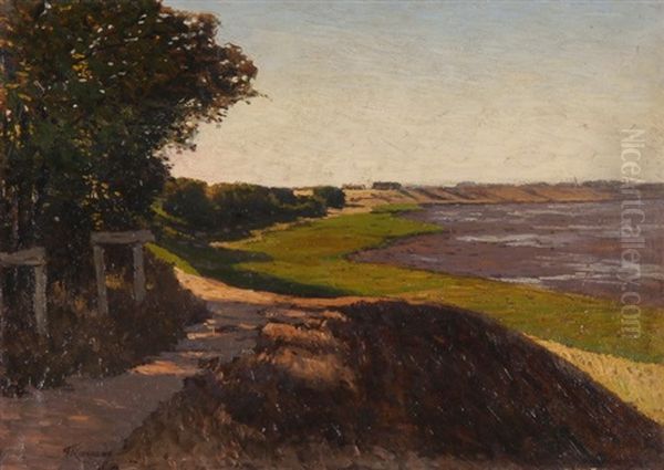 Meeresbucht In Norddeutschland Oil Painting by Franz Korwan